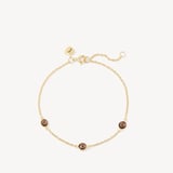 Gemstone Bracelet Smoky Quartz & 18ct Gold Vermeil