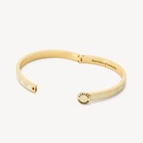 Thin Bee Bangle Ivory Enamel & 18ct Gold Plated