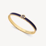 Thin Enamel Bangle Navy Enamel & 18ct Gold Plated