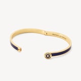 Thin Enamel Bangle Navy Enamel & 18ct Gold Plated