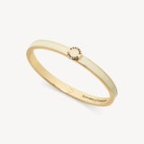 Thin Enamel Bangle Ivory Enamel & 18ct Gold Plated