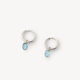 Gemstone Huggie Earrings Swiss Blue Topaz & Sterling Silver 925