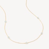 Gemstone Necklace Swiss Blue Topaz & 18ct Gold Vermeil