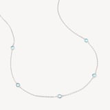 Gemstone Necklace Swiss Blue Topaz & Sterling Silver 925