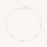 Gemstone Necklace Swiss Blue Topaz & Sterling Silver 925