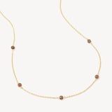 Gemstone Necklace Smoky Quartz & 18ct Gold Vermeil