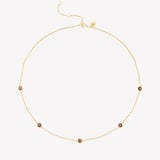 Gemstone Necklace Smoky Quartz & 18ct Gold Vermeil