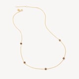 Gemstone Necklace Smoky Quartz & 18ct Gold Vermeil