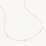 Gemstone Necklace Rose Quartz & 18ct Gold Vermeil
