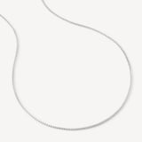 21-inch Rounded Box Chain Necklace Sterling Silver 925