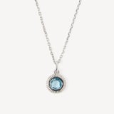 Gemstone Pendant Necklace Swiss Blue Topaz & Sterling Silver 925