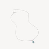 Gemstone Pendant Necklace Swiss Blue Topaz & Sterling Silver 925