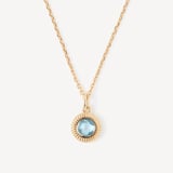 Gemstone Pendant Necklace Swiss Blue Topaz & 18ct Gold Vermeil