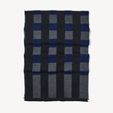 Exploded Check Wool Scarf Navy, Black, & Grey Pure Wool