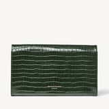 Travel Wallet Deep Shine Evergreen Small Croc