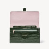 Travel Wallet Deep Shine Evergreen Small Croc