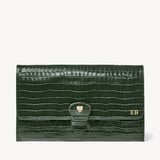 Travel Wallet Deep Shine Evergreen Small Croc