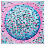 Our Planet of Bees Silk Scarf Candy Pink & Cornflower Blue Pure Silk