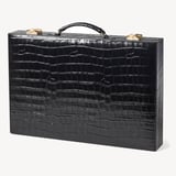 17-inch Backgammon Set Deep Shine Black Croc