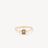 Gemstone Ring Smoky Quartz & 18ct Gold Vermeil