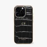 iPhone 15 Pro Case Deep Shine Black Croc