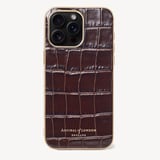 iPhone 15 Pro Max Case Deep Shine Amazon Brown Croc