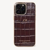 iPhone 15 Pro Max Case Deep Shine Amazon Brown Croc