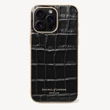 iPhone 15 Pro Max Case Deep Shine Black Croc