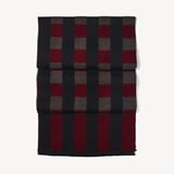 Exploded Check Wool Scarf Merlot, Black & Chocolate Pure Wool