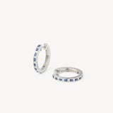 Sapphire & Diamond Hoop Earrings 0.22ct Diamond