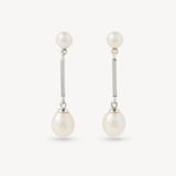 Eclipse Drop Earrings Freshwater Pearl