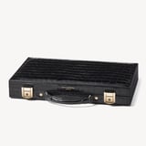 15-inch Backgammon Set Deep Shine Black Croc