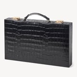 15-inch Backgammon Set Deep Shine Black Croc
