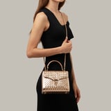 Midi Mayfair® Champagne Metallic Woven Leather