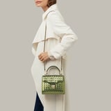 Midi Mayfair® Verdant Green Metallic Woven Leather