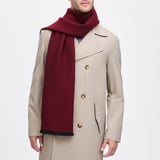Reversible Merino Wool Scarf Merlot & Grey
