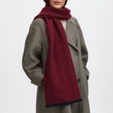 Reversible Merino Wool Scarf Merlot & Grey
