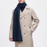 Reversible Merino Wool Scarf Navy & Grey