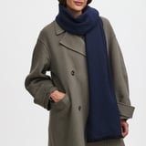 Reversible Merino Wool Scarf Navy & Grey