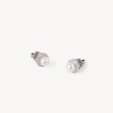 Classic Diamond & Pearl Cluster Earrings 0.35ct Diamond