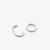 Sapphire & Diamond Hoop Earrings 0.22ct Diamond