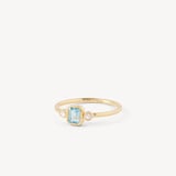 Gemstone Ring Swiss Blue Topaz & 18ct Gold Vermeil