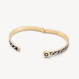 Feather Bangle Navy Enamel & 18ct Gold Plated