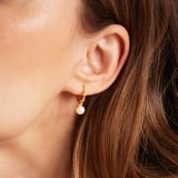 Pearl Huggie Earrings Freshwater Pearls & 18ct Gold Vermeil