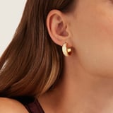 Enamel Hoop Earrings Ivory Enamel & 18ct Gold Plated