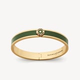 Enamel Earrings & Bangle Set Racing Green Enamel & 18ct Gold Plated
