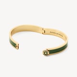 Enamel Earrings & Bangle Set Racing Green Enamel & 18ct Gold Plated