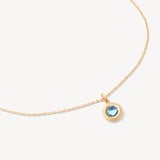 Gemstone Pendant Necklace & Earrings Set Swiss Blue Topaz & 18ct Gold Vermeil