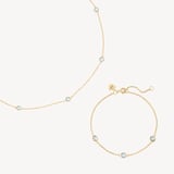 Gemstone Necklace & Bracelet Set Swiss Blue Topaz & 18ct Gold Vermeil