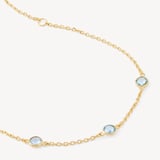 Gemstone Necklace & Bracelet Set Swiss Blue Topaz & 18ct Gold Vermeil